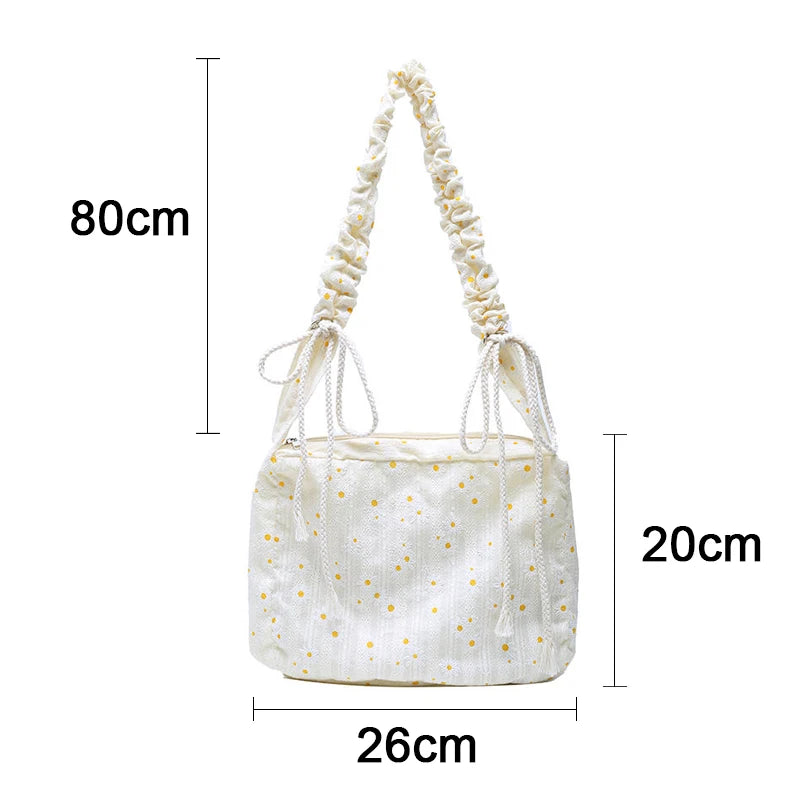 Flowers Canvas Student Shoulder Bag Casual Women Shoulder Bag