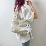 Flowers Canvas Student Shoulder Bag Casual Women Shoulder Bag