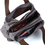 Casual Canvas Women's Shoulder Bag Large Capacity Multi-compartment Bag