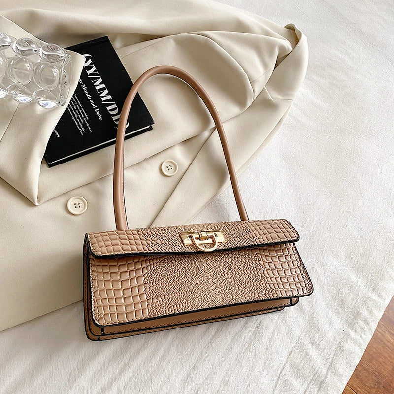 Retro Casual Women's Tote Crocodile Leather Handbags