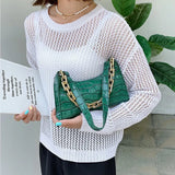 Retro Casual Women's Totes Shoulder Bag PU Leather Chain Handbags