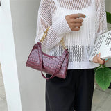 Retro Casual Women's Totes Shoulder Bag PU Leather Chain Handbags