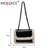 Retro Chain Shoulder Bags Fleece Faux Suede Handbag Street Satchel