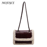 Retro Chain Shoulder Bags Women Faux Suede Shopping Tote