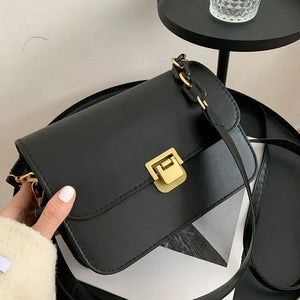 Retro Chain Strap Handbag Women Pu Leather Crossbody Bag