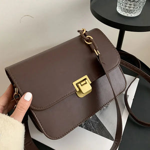 Retro Chain Strap Handbag Women Pu Leather Crossbody Bag