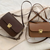 Retro Chain Strap Handbag Women Pu Leather Crossbody Bag