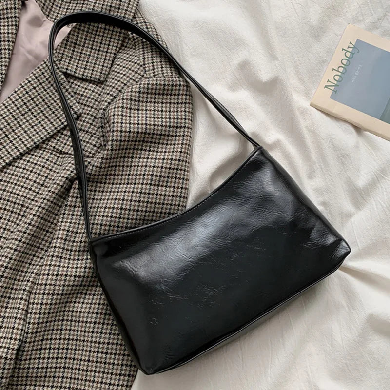 Retro Clutch Totes Bag Women PU Leather Shoulder Bags High Messenger Pack Armpit