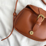 Retro College Style Messenger Bag Casual Versatile Flip Shoulder Bag