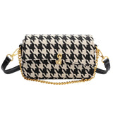 Plaid Handbag Tweed Shoulder Crossbody Bag Chain Clutches