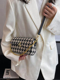 Retro Plaid Tweed Handbag for Women