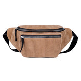 Corduroy Waist Bag Zipper Chest Bag Women
