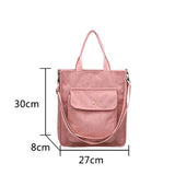 Retro Corduroy Large Capacity Messenger Tote Bag