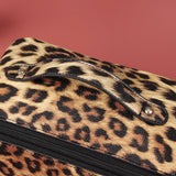 Leopard Print Makeup Bag Large Capacity Soft PU Leather Cosmetic Pouch