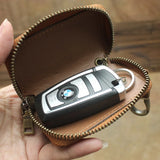 Retro Cow Leather Keychain Wallet Men Leather Car Key Pocket