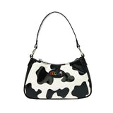 Retro Cow Pattern Women Messenger Handbags PU Leather Shoulder Bags