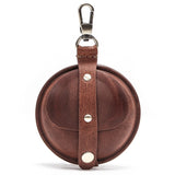 Retro Crazy Horse Cowhide Zero Wallet Data Cable Bluetooth Headset Case