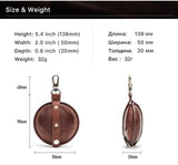 Retro Crazy Horse Cowhide Zero Wallet Data Cable Bluetooth Headset Case