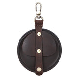 Retro Crazy Horse Cowhide Zero Wallet Data Cable Bluetooth Headset Case