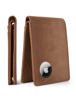 Retro Leather Dollar Clip Wallet with RFID Protection