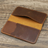 Retro Crazy Horse Leather Men's Wallet Large Capacity Clutch Long Wallet