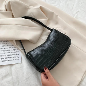 Retro Crocodile Pattern French Shoulder Bag
