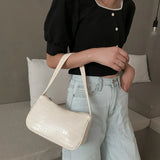 Retro Crocodile Pattern French Shoulder Bag