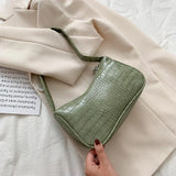 Retro Crocodile Pattern French Shoulder Bag