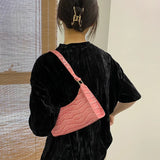 Retro Crocodile Pattern Bag Women PU Leather Armpit Bag French Shoulder Bag