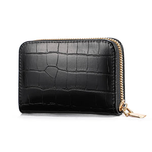 Retro Crocodile Pattern Clutch Purse Zipper Travel Wallets