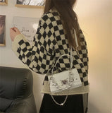 Retro Crocodile Pattern Shoulder Bag For Women Small Square Bag