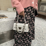 Retro Crocodile Pattern Shoulder Bag For Women Small Square Bag