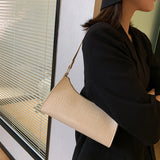 Retro Crocodile Pattern Shoulder Bag For Women PU Leather Armpit Bag