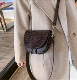 Retro Crocodile Pattern Shoulder Bag Women PU Leather Crossbody Bag