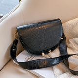 Retro Crocodile Pattern Shoulder Bag Women PU Leather Crossbody Bag