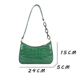 Crocodile Pattern Shoulder Bag for Women PU Leather French Underarm Bags