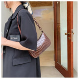 Crocodile Pattern Shoulder Bag for Women PU Leather French Underarm Bags