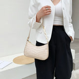 Crocodile Pattern Shoulder Bag for Women PU Leather French Underarm Bags