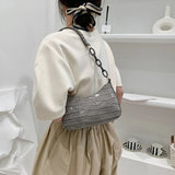 Crocodile Pattern Shoulder Bag for Women PU Leather French Underarm Bags