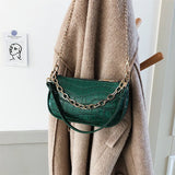 Crocodile Pattern Shoulder Bag Retro Style PU Leather Crossbody Square Bag