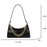 Retro Crocodile Pattern Zipper Handbag Women Tote Shoulder Bag