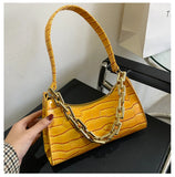 Retro Crocodile Pattern Zipper Handbag Women Tote Shoulder Bag