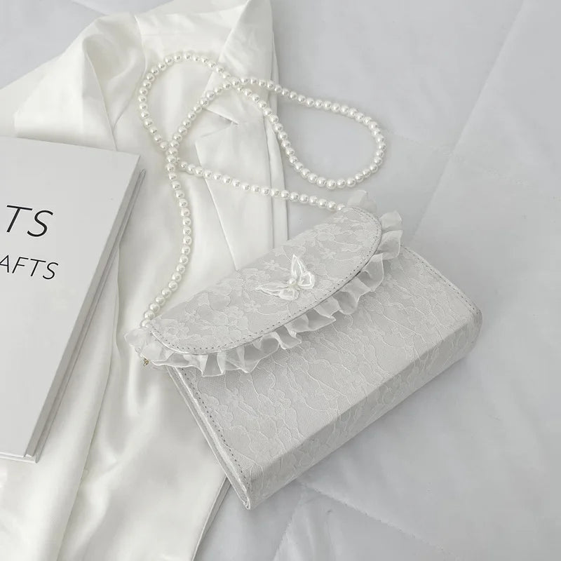 Vintage Lace Ladies Crossbody Bag Small Square Shoulder Purse Handbag