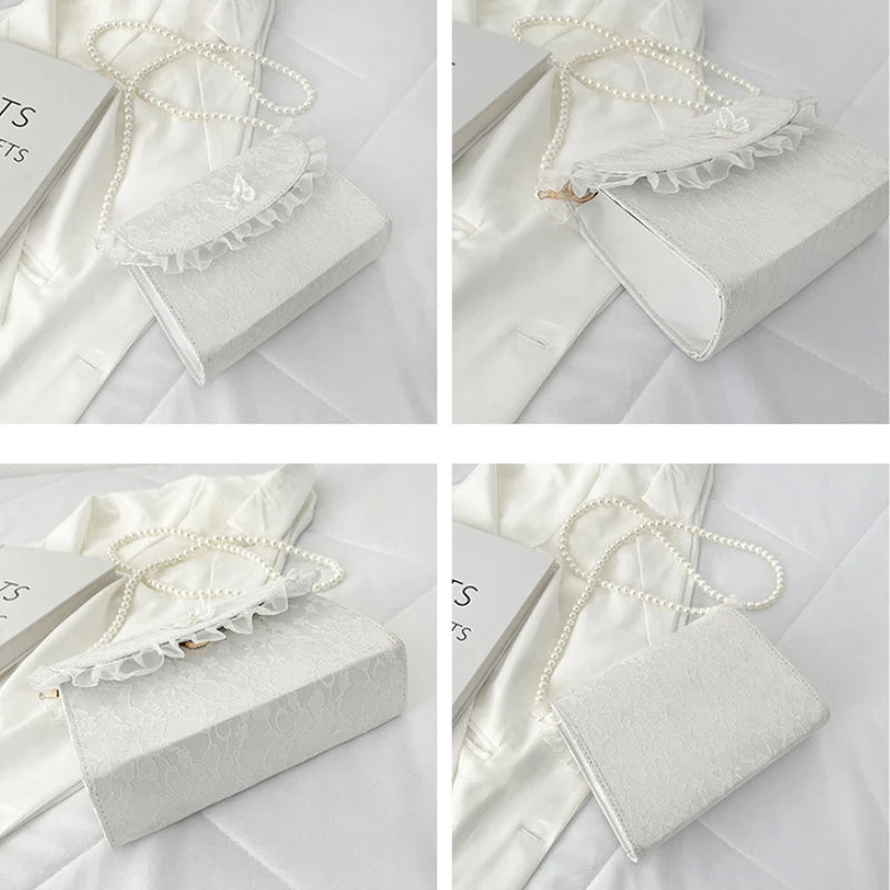 Vintage Lace Ladies Crossbody Bag Small Square Shoulder Purse Handbag