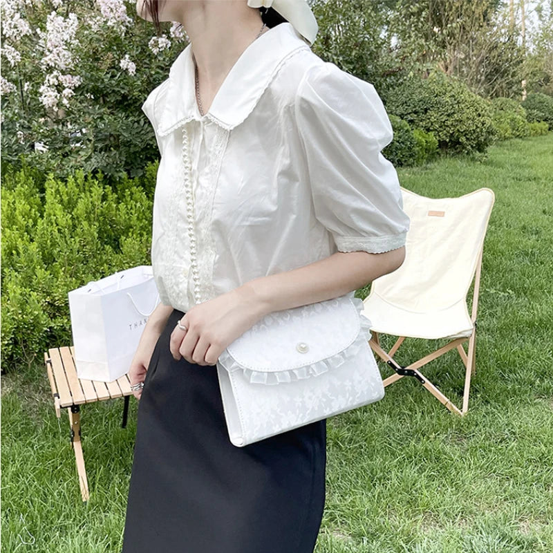 Vintage Lace Ladies Crossbody Bag Small Square Shoulder Purse Handbag