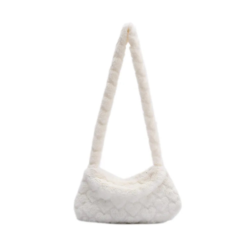 Retro Plush Underarm Shoulder Bag Female Winter Autumn Handbags