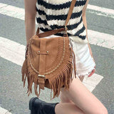 Retro Deerskin Velvet Shoulder Bag for Women Lady Messenger Bag