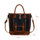 Patchwork Women Bag Denim & PU Leather Crossbody