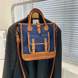 Patchwork Women Bag Denim & PU Leather Crossbody