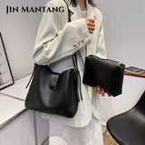 Retro Small Handbag and Purses for Women Summer Trends Travel 2pcs Solid Crossbo